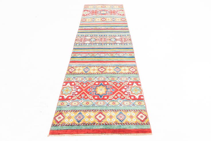 Detail image of 2' 8 x 9' 8 Hand Knotted Kazak Runner Rug