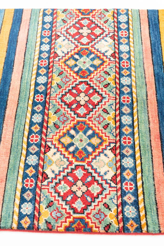 Detail image of 2' 8 x 9' 8 Hand Knotted Kazak Runner Rug