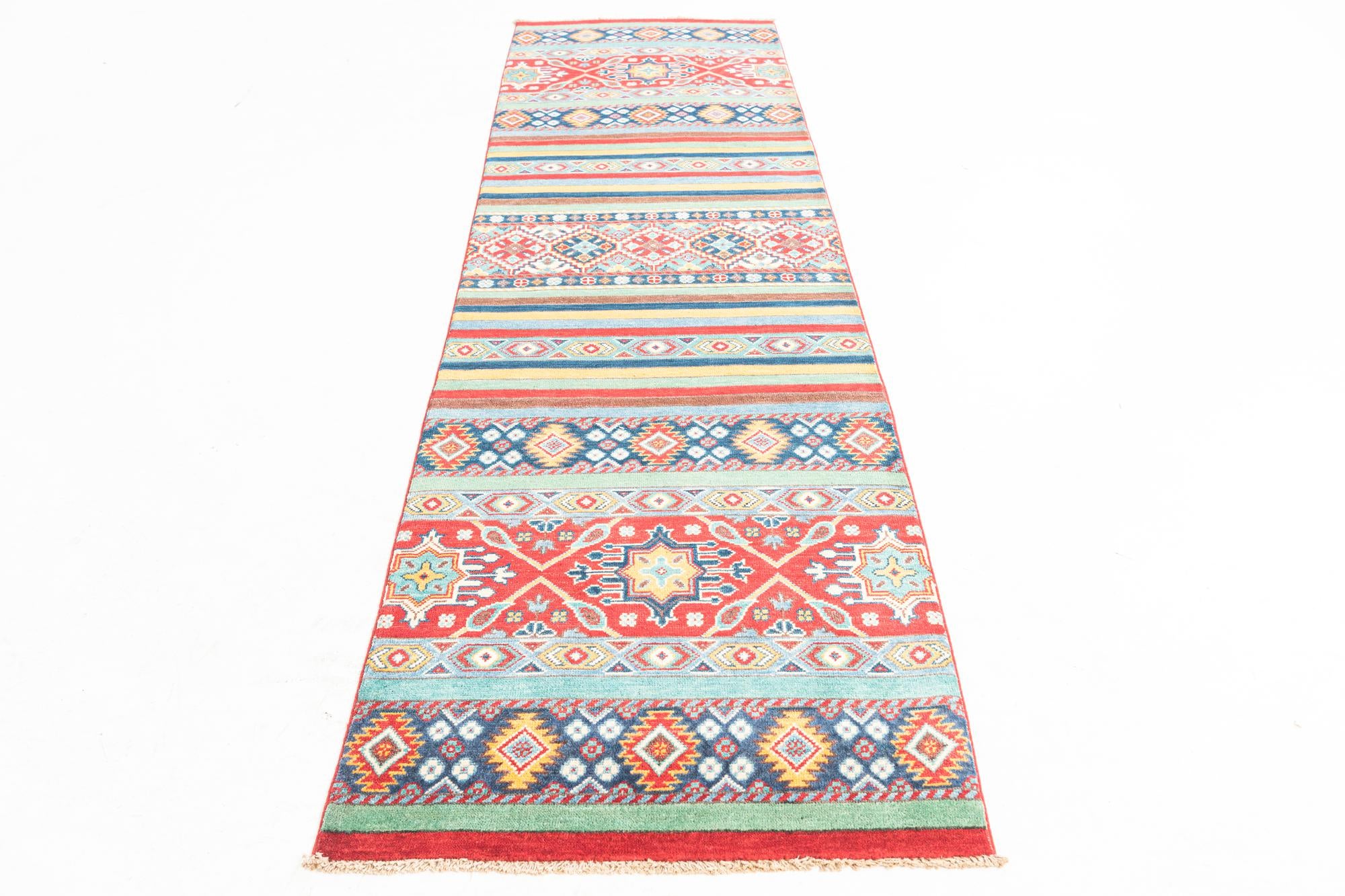 2' 9 x 10' Hand Knotted Kazak Runner Rug
