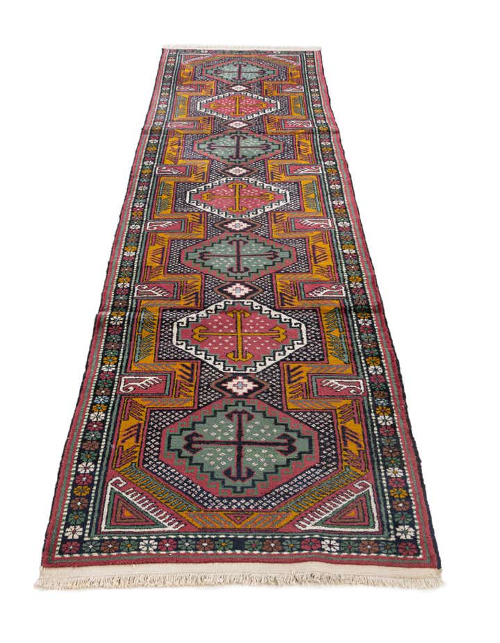 2' 8 x 10' 2 Hand Knotted Kazak Wool Runner Rug