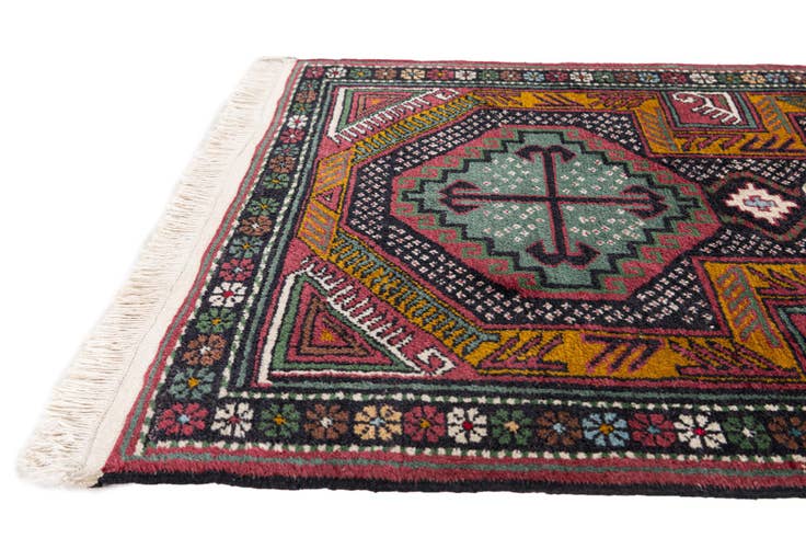 Detail image of 2' 8 x 10' 2 Hand Knotted Kazak Wool Runner Rug