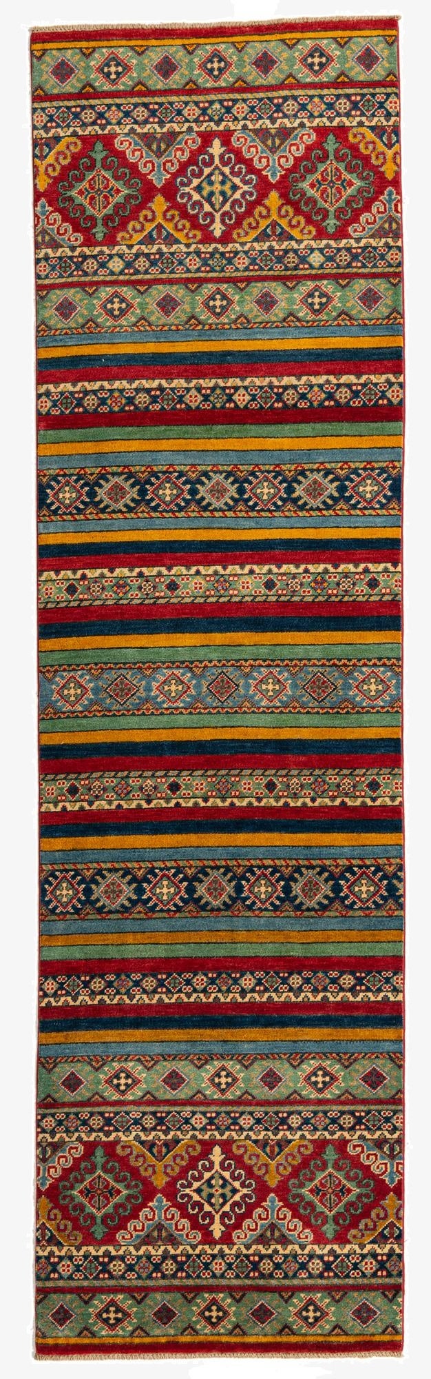 2' 8 x 9' 9  Hand Knotted Kazak Runner Rug