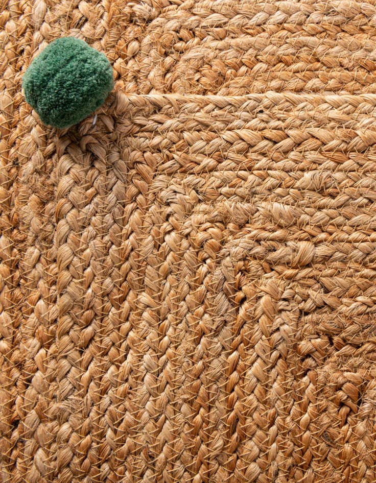 Detail image of 2' x 4' 1 Hand Braided Kids Braided Jute Runner Rug