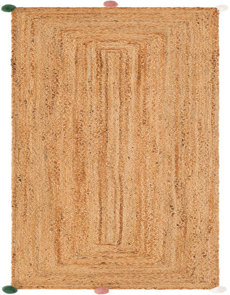 Detail image of 2' x 6' 1  Hand Braided Kids Braided Jute Runner Rug