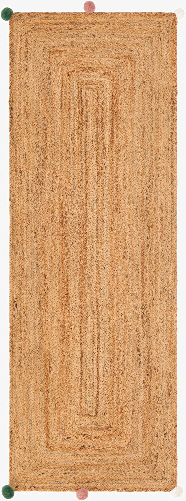 2' x 6' 1  Hand Braided Kids Braided Jute Runner Rug