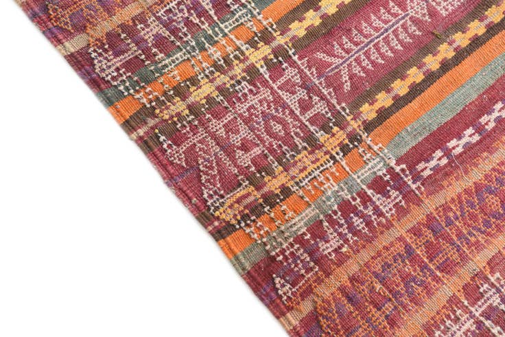 Detail image of 4' x 9' Hand Woven Kilim Afghan Wool Runner Rug