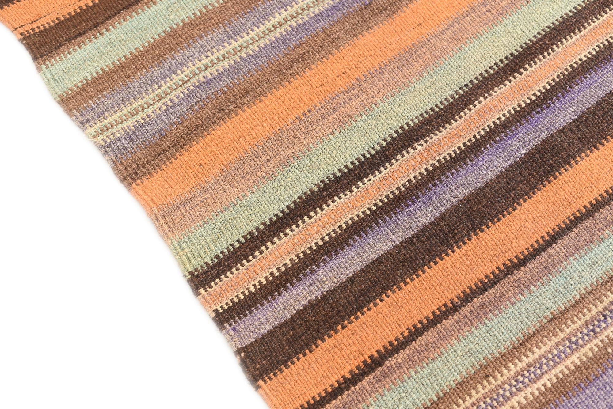 4' 4 x 12' 9 Hand Woven Kilim Afghan Wool Runner Rug