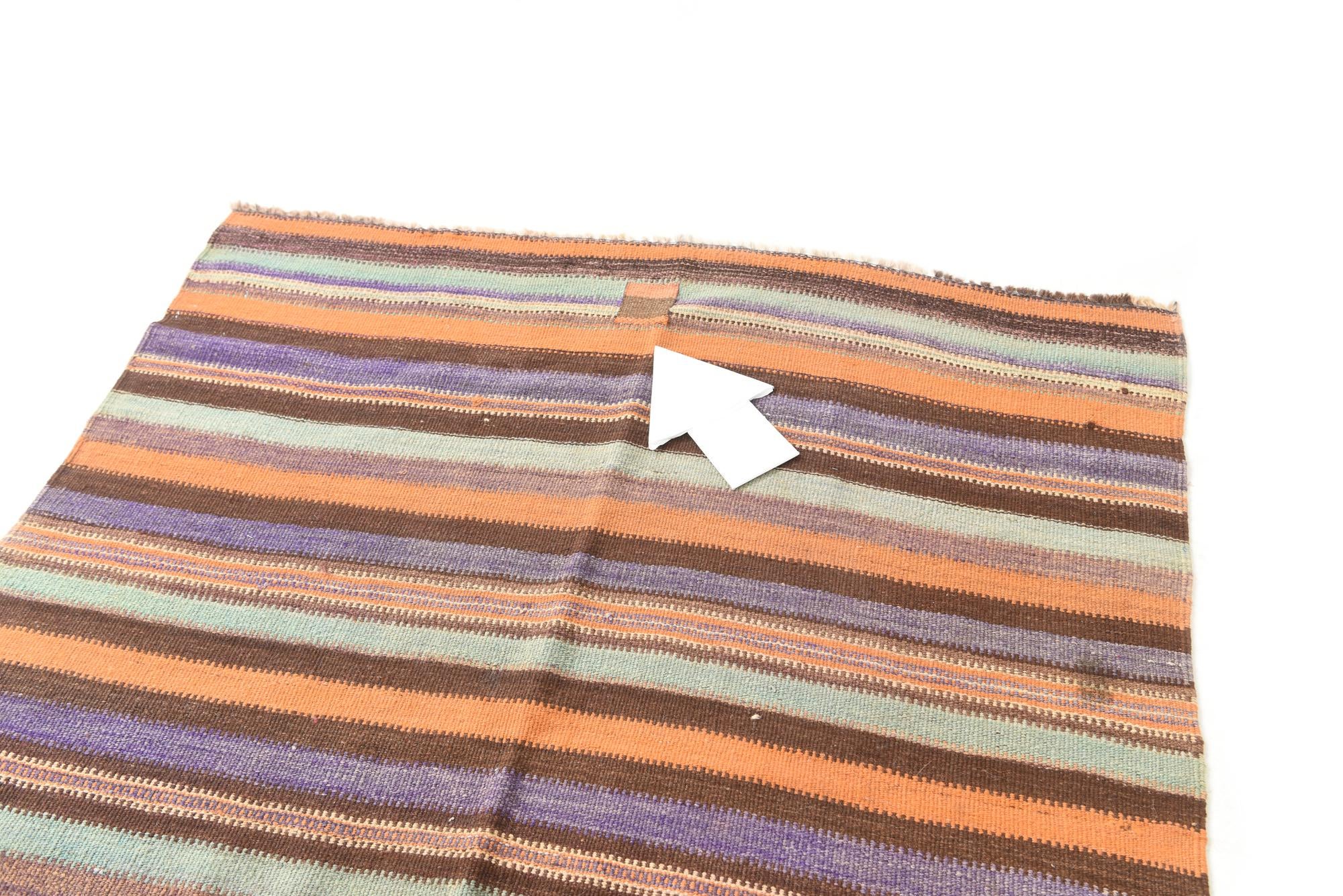 4' 4 x 12' 9 Hand Woven Kilim Afghan Wool Runner Rug