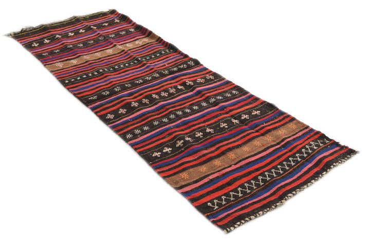 2' 4 x 6' 10 Hand Woven Kilim Afghan Wool Runner Rug