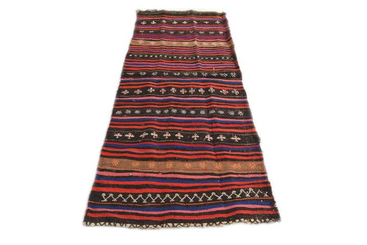 2' 4 x 6' 10 Hand Woven Kilim Afghan Wool Runner Rug
