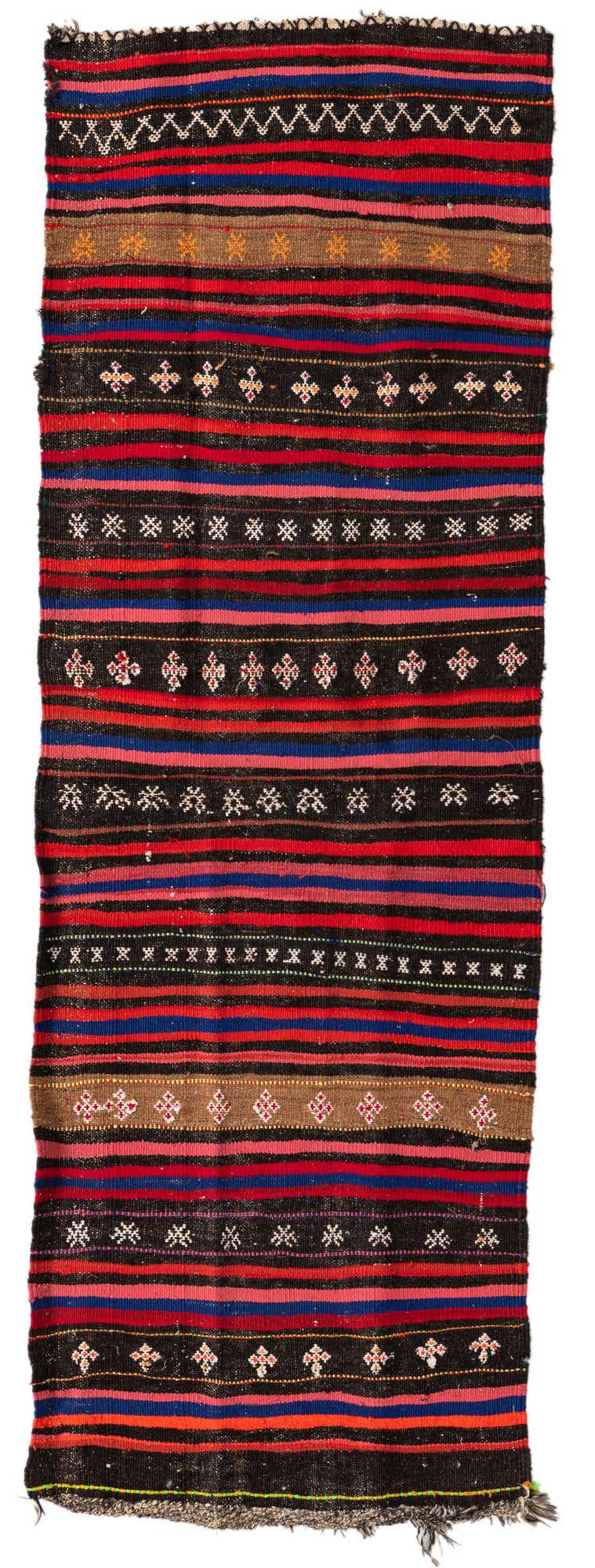 2' 4 x 6' 10 Hand Woven Kilim Afghan Wool Runner Rug