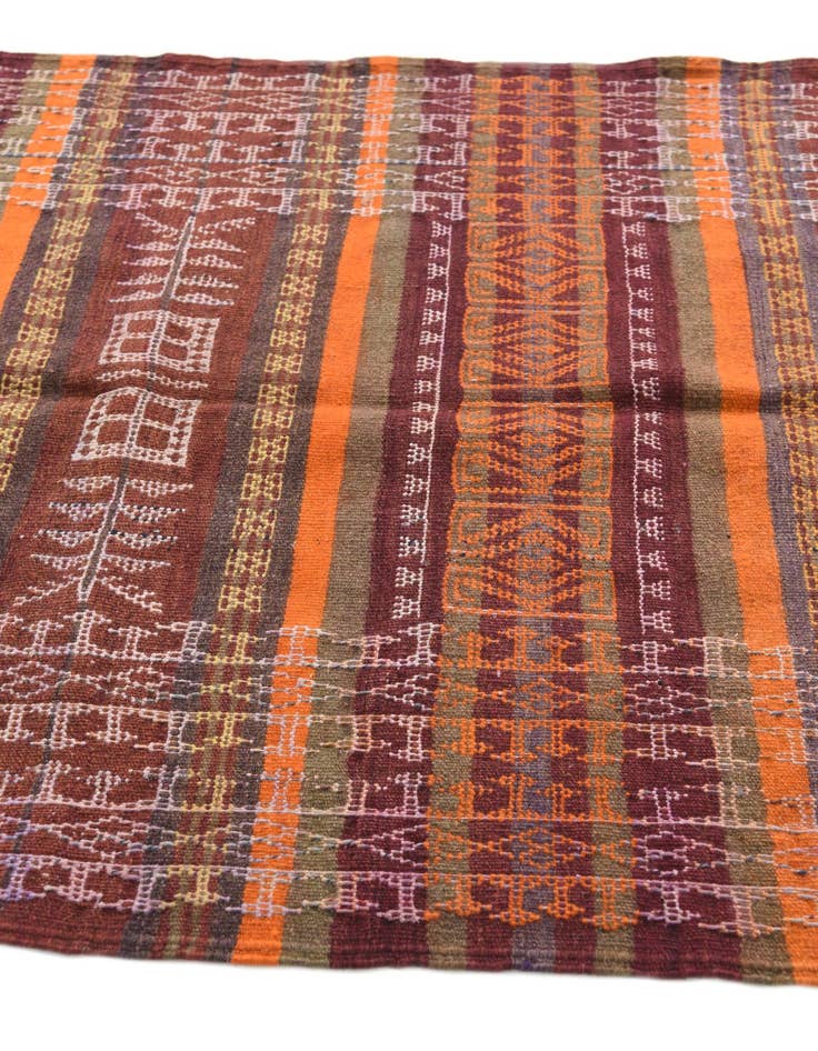 Detail image of 4' x 10' 2  Hand Woven Kilim Afghan Wool Runner Rug