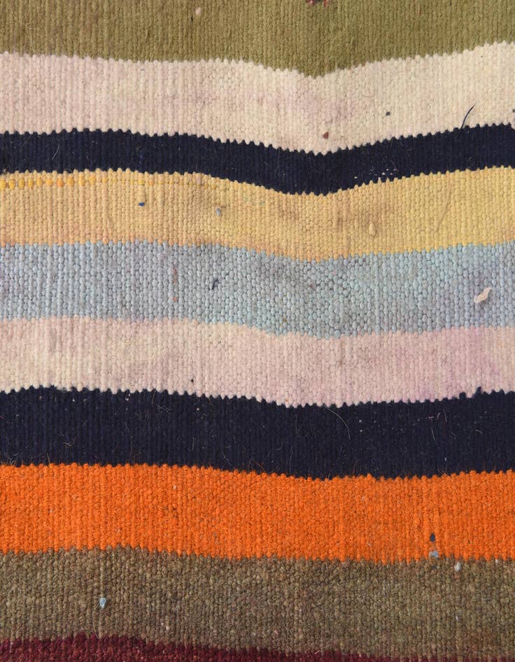 Detail image of 4' x 10' 2  Hand Woven Kilim Afghan Wool Runner Rug