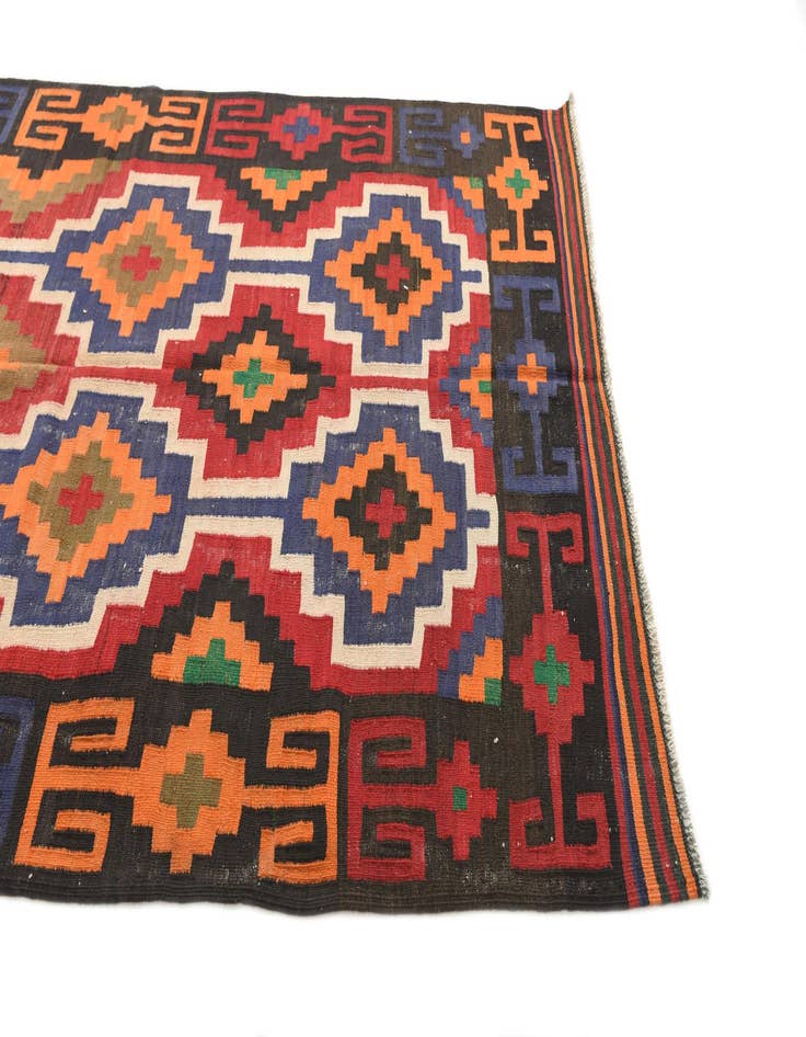 Detail image of 5' x 13' 5 Hand Woven Kilim Afghan Wool Runner Rug
