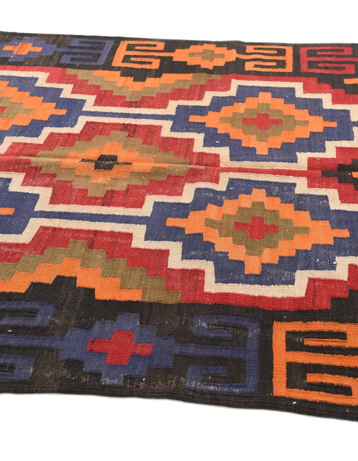 Detail image of 5' x 13' 5 Hand Woven Kilim Afghan Wool Runner Rug
