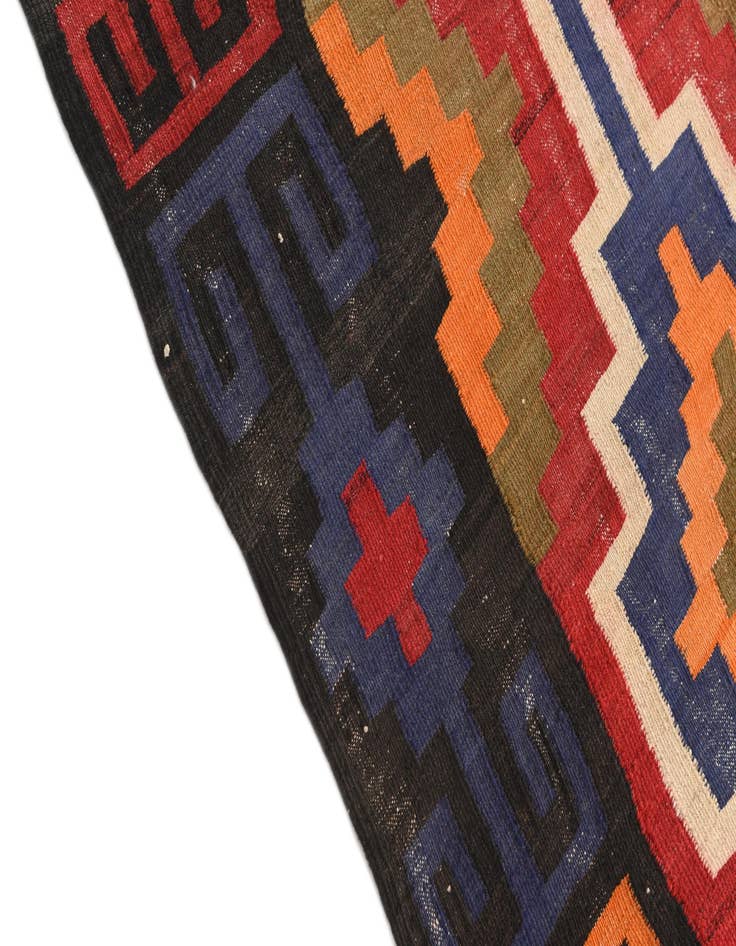 Detail image of 5' x 13' 5 Hand Woven Kilim Afghan Wool Runner Rug