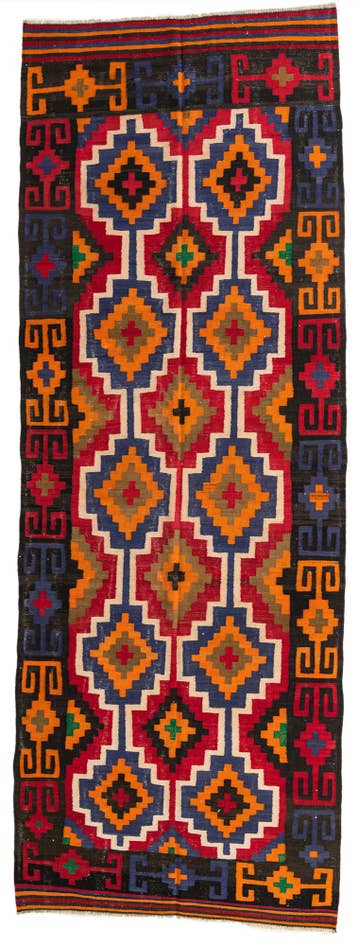 Detail image of 5' x 13' 5 Hand Woven Kilim Afghan Wool Runner Rug