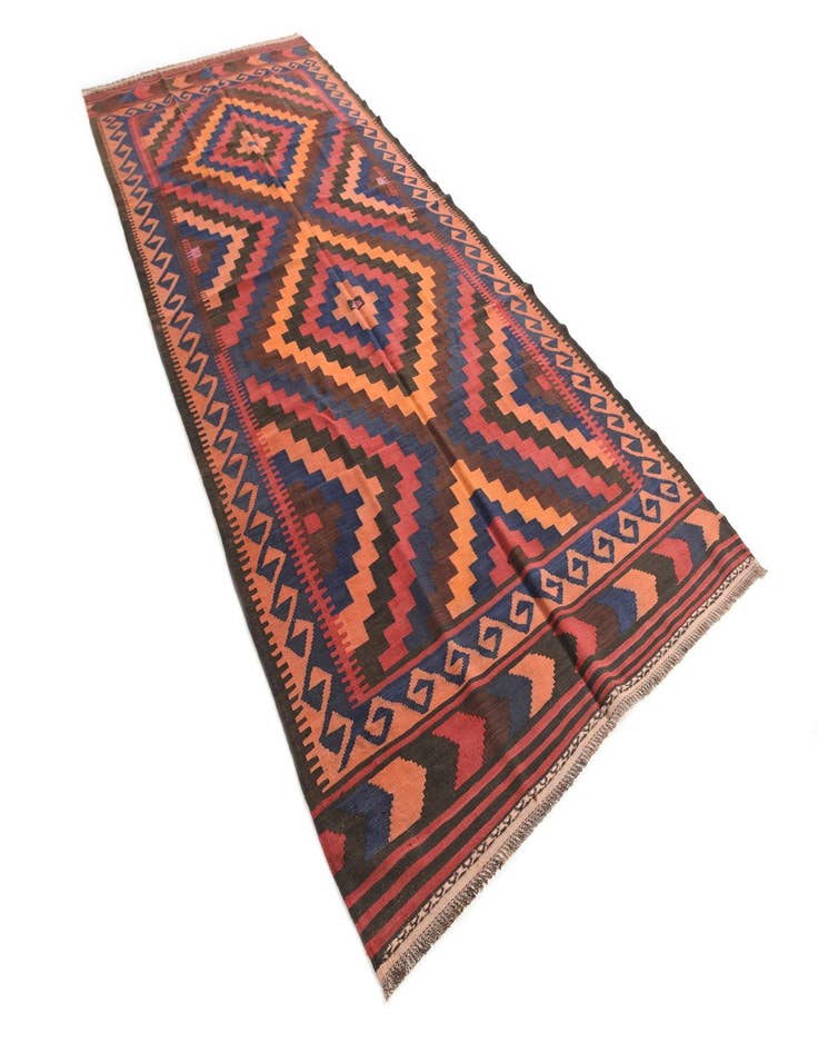 Detail image of 5' x 11' 6  Hand Woven Kilim Afghan Wool Runner Rug