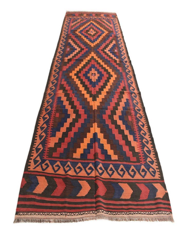 Detail image of 5' x 11' 6  Hand Woven Kilim Afghan Wool Runner Rug