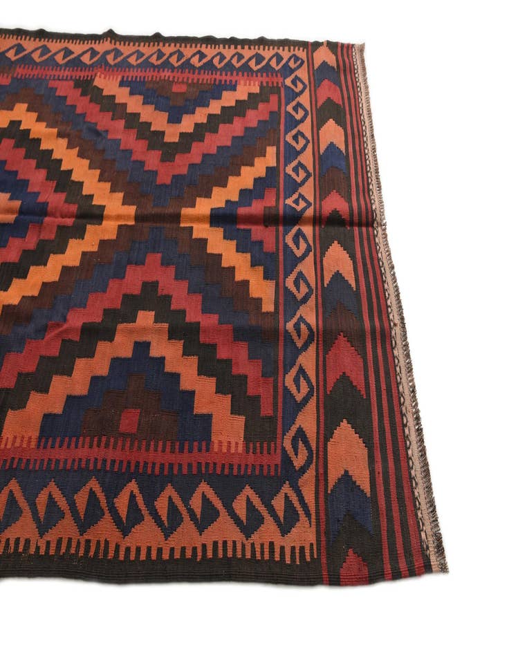 Detail image of 5' x 11' 6  Hand Woven Kilim Afghan Wool Runner Rug
