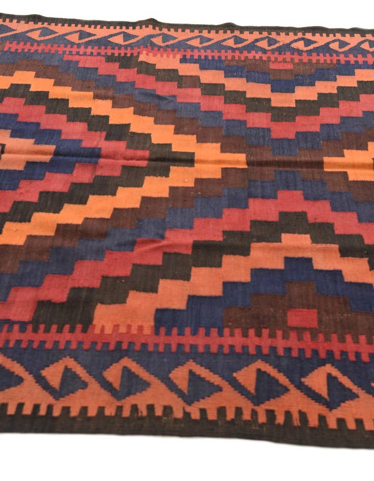 Detail image of 5' x 11' 6  Hand Woven Kilim Afghan Wool Runner Rug