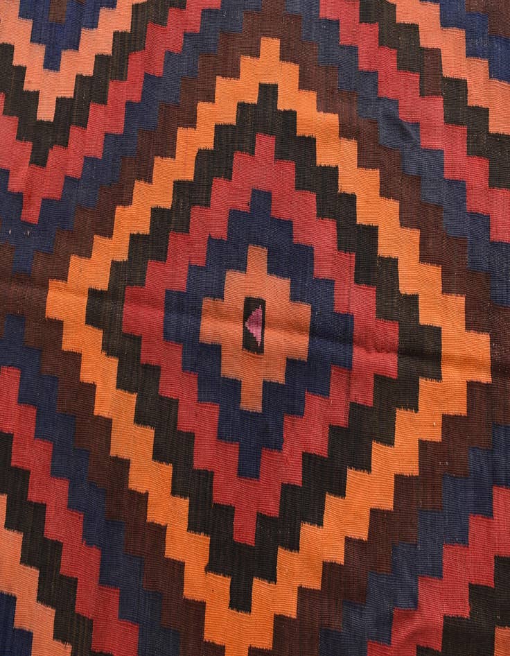 Detail image of 5' x 11' 6  Hand Woven Kilim Afghan Wool Runner Rug