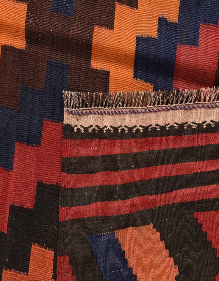 Detail image of 5' x 11' 6  Hand Woven Kilim Afghan Wool Runner Rug