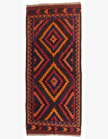 5' x 11' 6 Hand Woven Kilim Afghan Wool Runner Rug