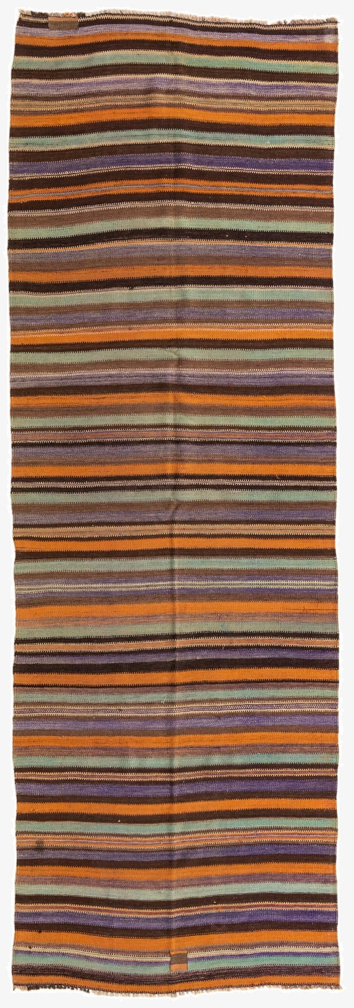 4' 4 x 12' 9  Hand Woven Kilim Afghan Wool Runner Rug
