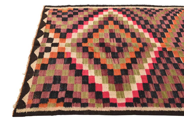 Detail image of 4' 6 x 8' 9 Hand Woven Kilim Fars Wool Runner Rug