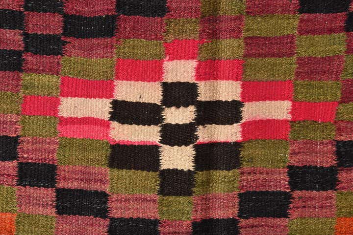 4' 6 x 8' 9 Hand Woven Kilim Fars Wool Runner Rug
