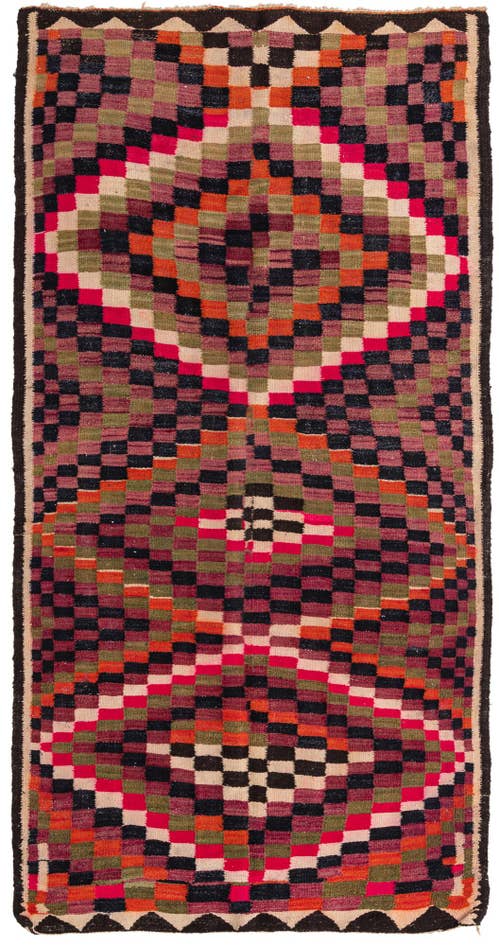 Detail image of 4' 6 x 8' 9 Hand Woven Kilim Fars Wool Runner Rug
