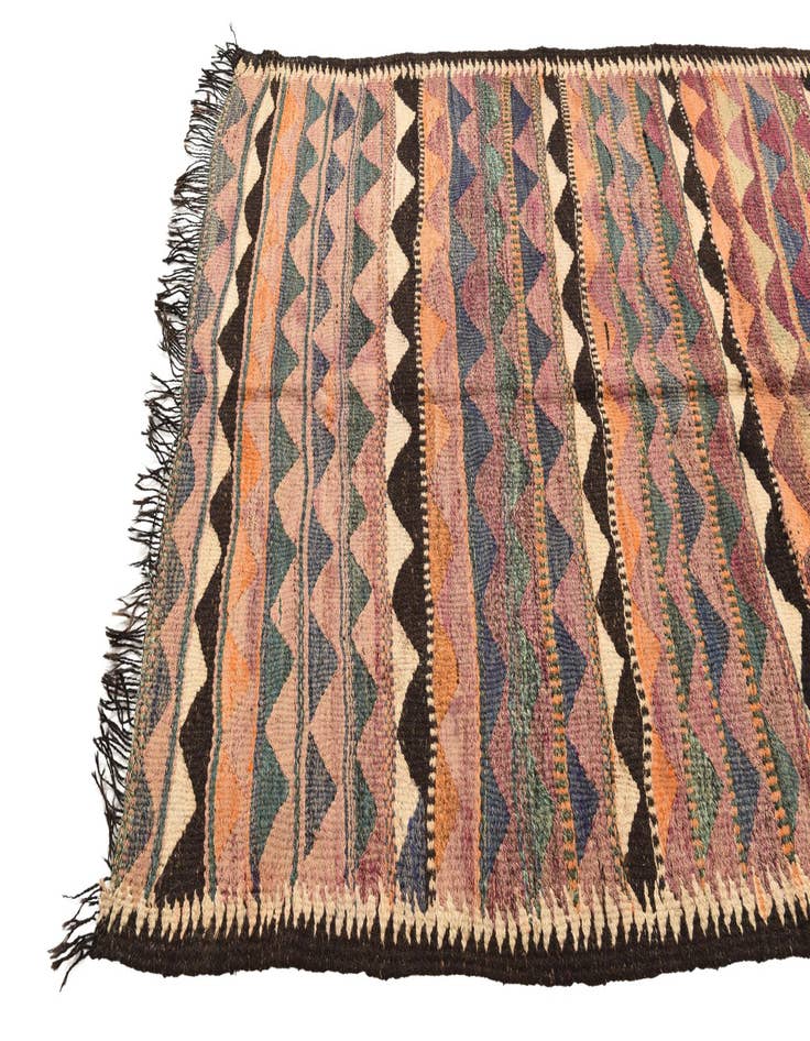 Detail image of 4' 8 x 9'  Hand Woven Kilim Fars Wool Runner Rug