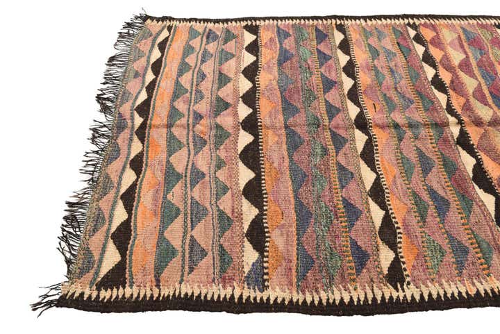 4' 8 x 9' Hand Woven Kilim Fars Wool Runner Rug