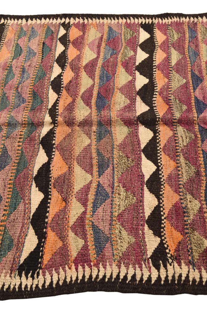 4' 8 x 9' Hand Woven Kilim Fars Wool Runner Rug