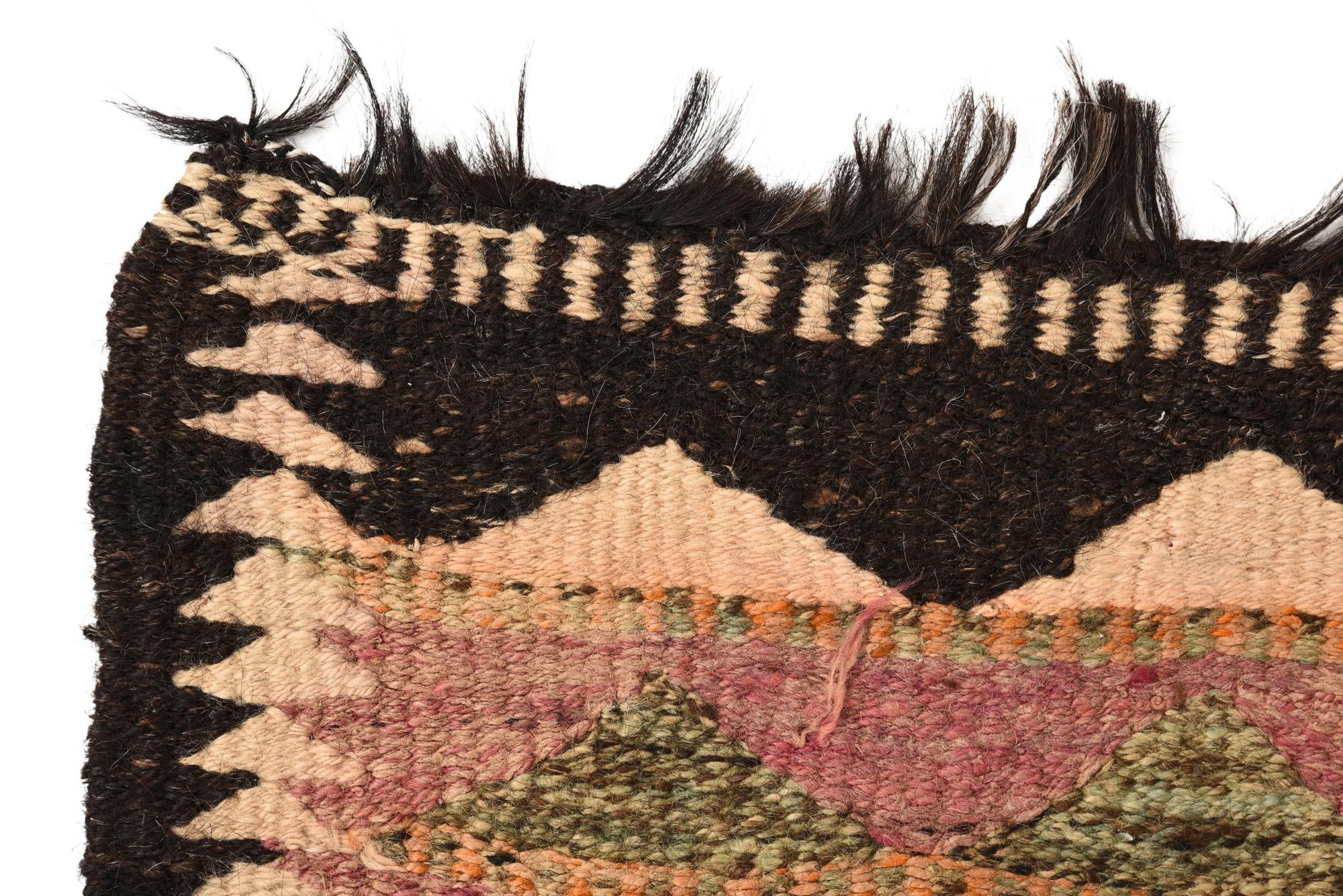 4' 8 x 9' Hand Woven Kilim Fars Wool Runner Rug
