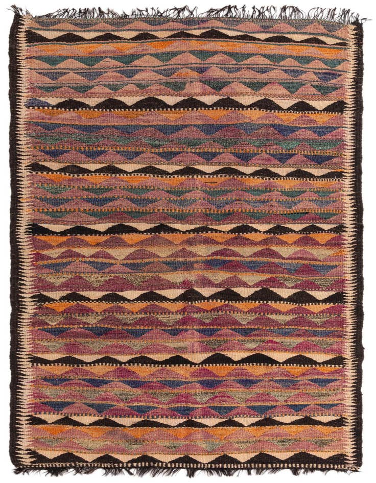 Detail image of 4' 8 x 9' Hand Woven Kilim Fars Wool Runner Rug