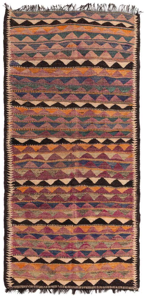 4' 8 x 9' Hand Woven Kilim Fars Wool Runner Rug