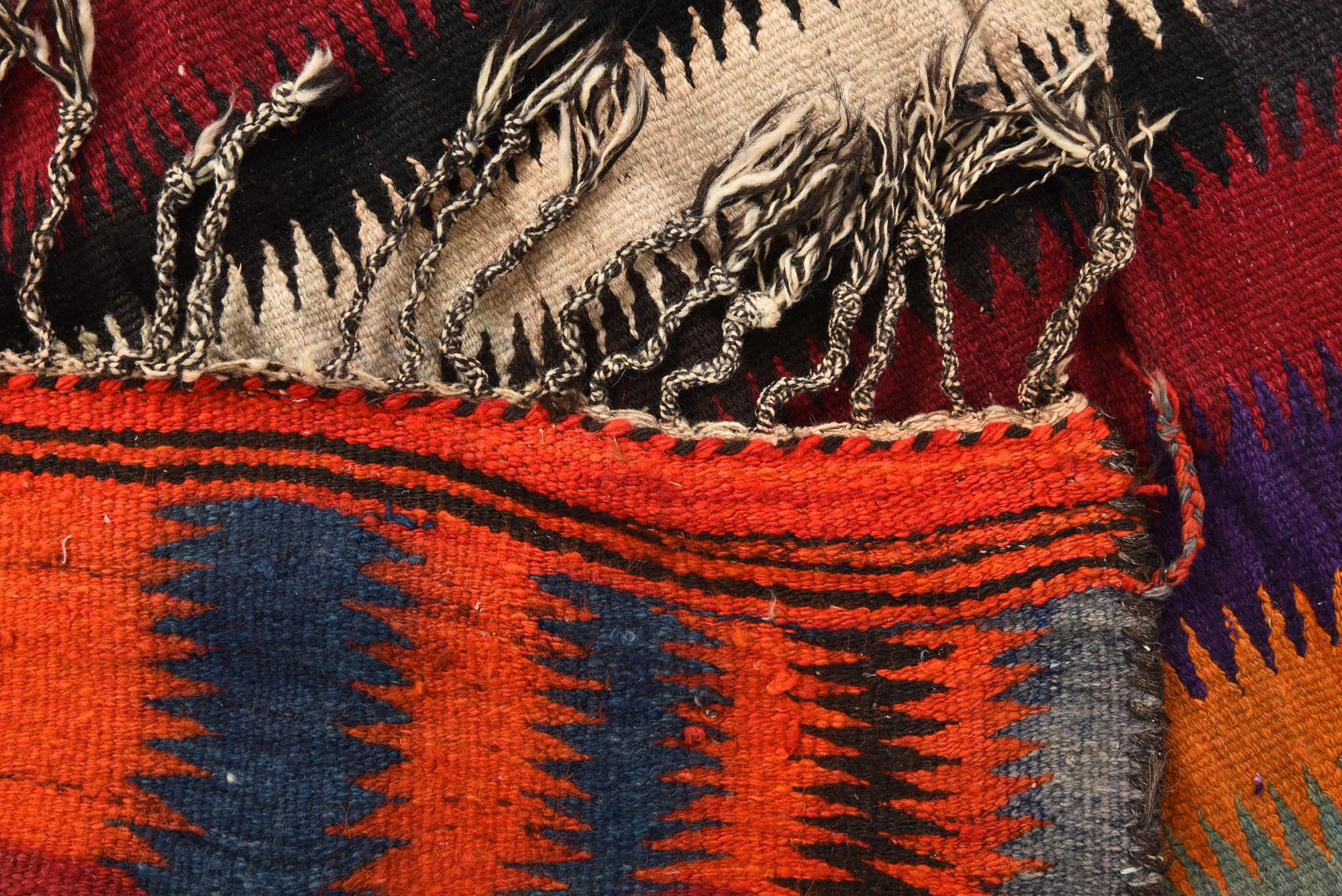 5' x 10' 7 Hand Woven Kilim Fars Wool Runner Rug