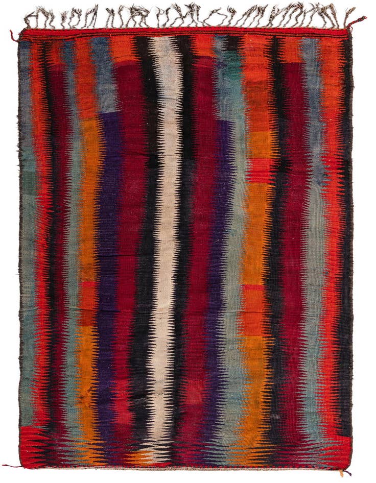 Detail image of 5' x 10' 7 Hand Woven Kilim Fars Wool Runner Rug