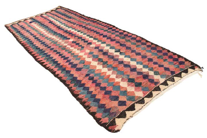 5' x 11' 2 Hand Woven Kilim Fars Wool Runner Rug