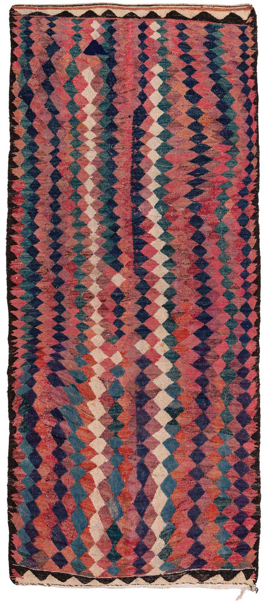 5' x 11' 2 Hand Woven Kilim Fars Wool Runner Rug