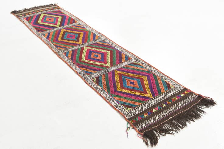 Detail image of 2' 1 x 8' 8 Hand Knotted Kilim Fars Persian Wool Runner Rug