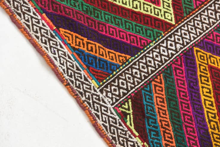 Detail image of 2' 1 x 8' 8 Hand Knotted Kilim Fars Persian Wool Runner Rug