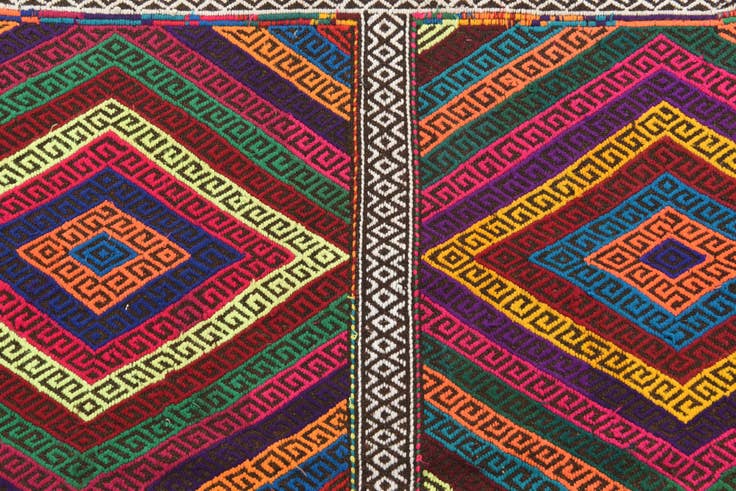 Detail image of 2' 1 x 8' 8 Hand Knotted Kilim Fars Persian Wool Runner Rug
