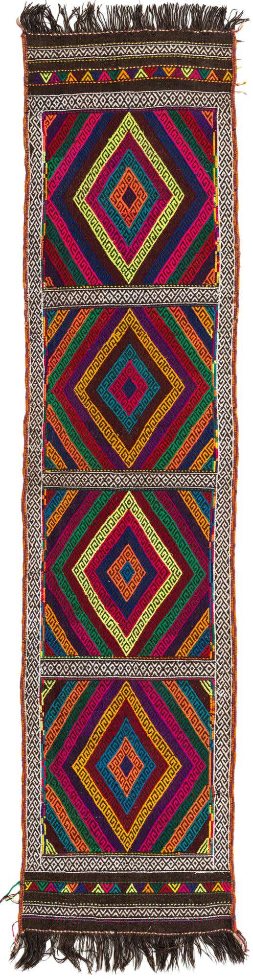 2' 1 x 8' 8 Hand Knotted Kilim Fars Persian Wool Runner Rug