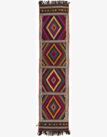 2' 1 x 8' 8 Hand Knotted Kilim Fars Persian Wool Runner Rug