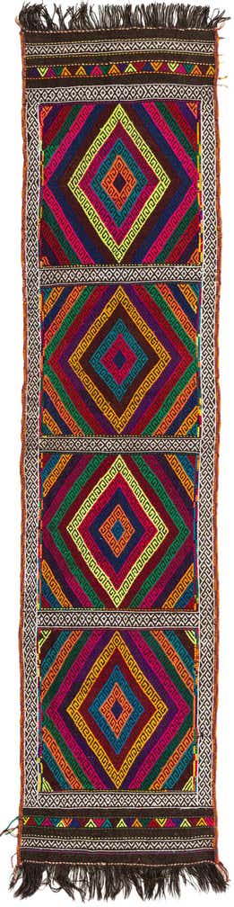 2' 1 x 8' 8 Hand Knotted Kilim Fars Persian Wool Runner Rug