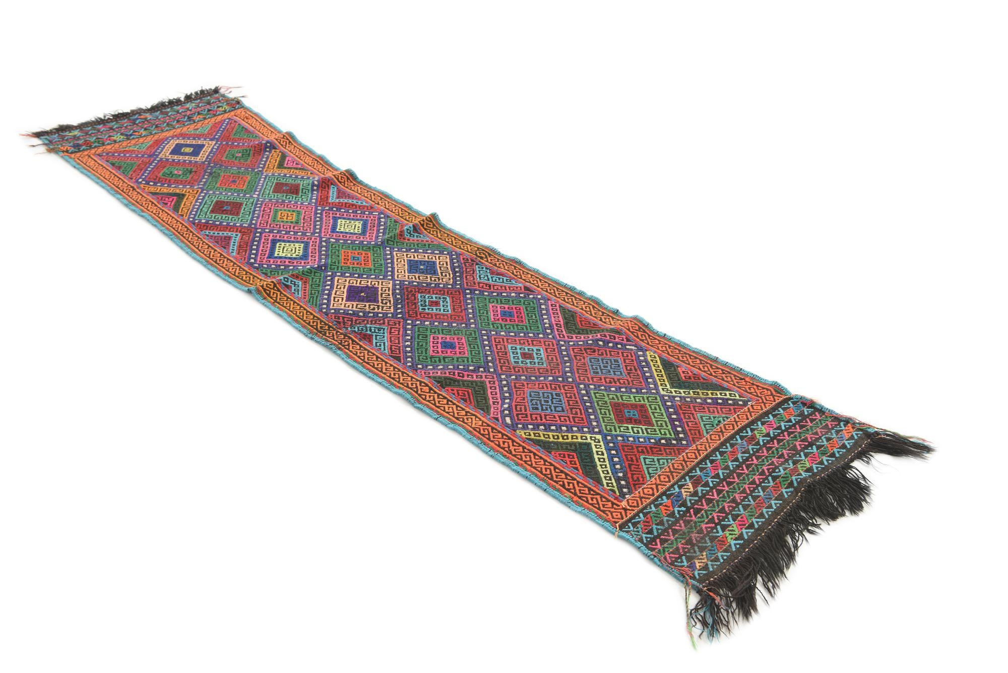 1' 10 x 8' 2 Hand Knotted Kilim Fars Persian Wool Runner Rug