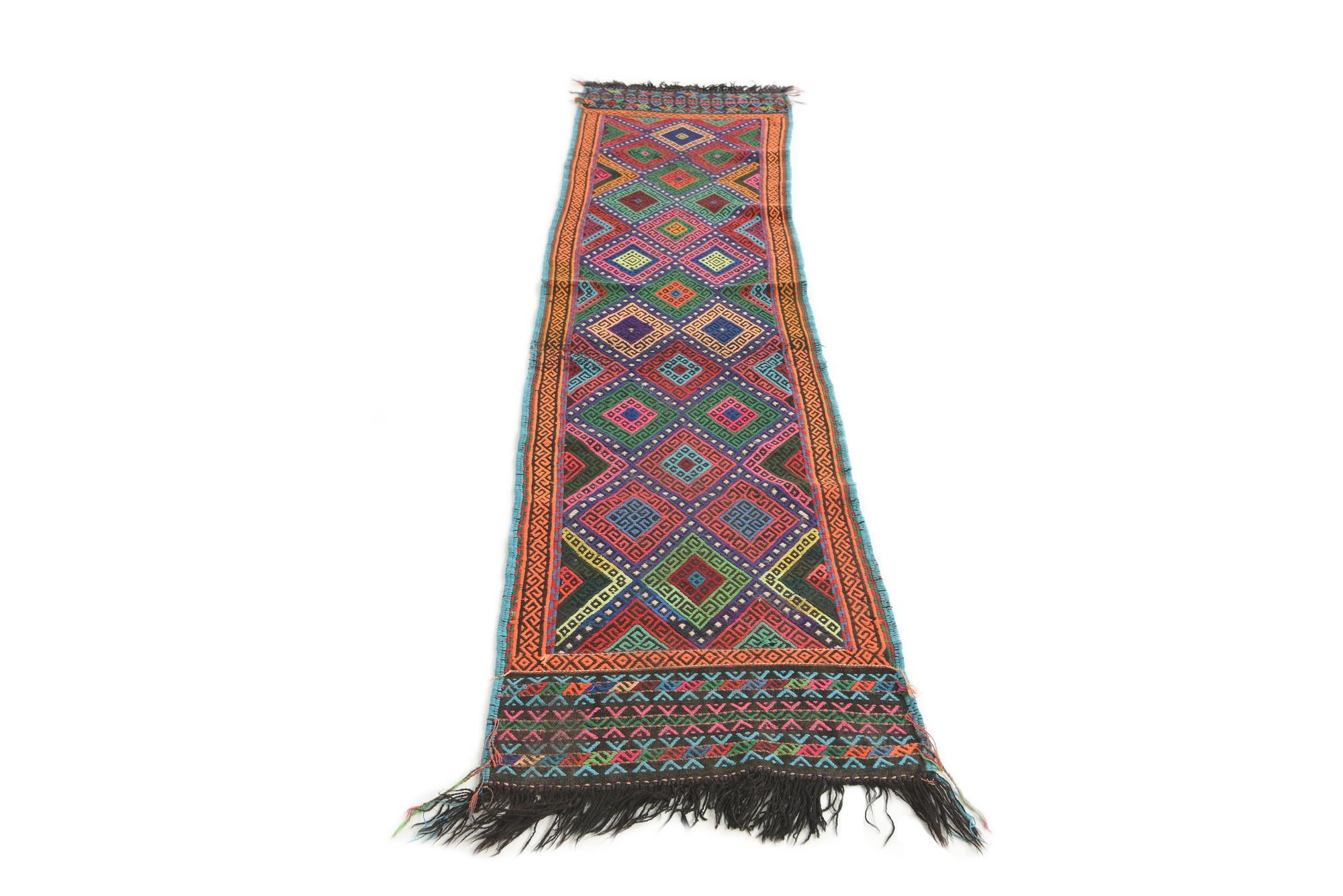 1' 10 x 8' 2 Hand Knotted Kilim Fars Persian Wool Runner Rug